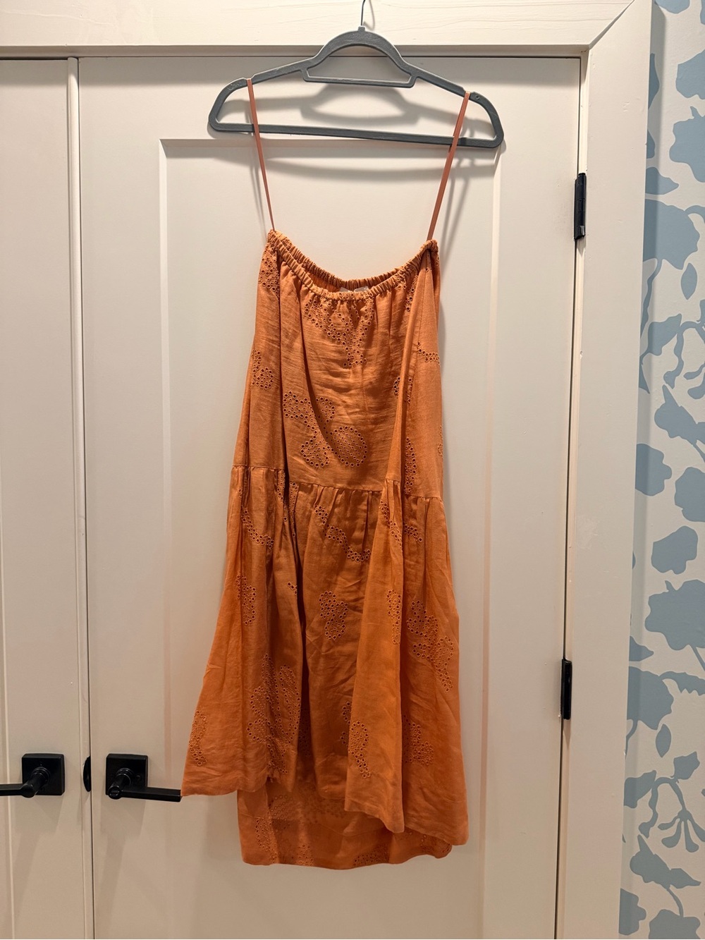 Frame Denim Orange Eyelet A-Line Skirt